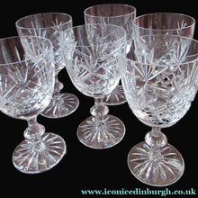 Load image into Gallery viewer, Six Matching Set of Edinburgh Crystal Small Wine Glasses
