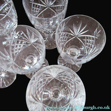 Load image into Gallery viewer, Six Matching Set of Edinburgh Crystal Small Wine Glasses
