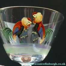 Load image into Gallery viewer, Set of Six Vintage Cockerel Liqueur or Small Cocktails Glasses. Flare Bowl with Gold Rim
