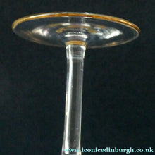 Load image into Gallery viewer, Set of Six Vintage Cockerel Liqueur or Small Cocktails Glasses. Flare Bowl with Gold Rim
