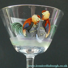 Load image into Gallery viewer, Set of Six Vintage Cockerel Liqueur or Small Cocktails Glasses. Flare Bowl with Gold Rim
