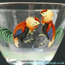 Load image into Gallery viewer, Set of Six Vintage Cockerel Liqueur or Small Cocktails Glasses. Flare Bowl with Gold Rim
