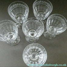 Load image into Gallery viewer, Set of Six STUART CRYSTAL ARUNDEL Pattern Small Wine Glasses. 4 1/8 inches
