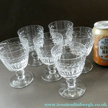 Load image into Gallery viewer, Set of Six STUART CRYSTAL ARUNDEL Pattern Small Wine Glasses. 4 1/8 inches
