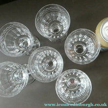 Load image into Gallery viewer, Set of Six STUART CRYSTAL ARUNDEL Pattern Small Wine Glasses. 4 1/8 inches
