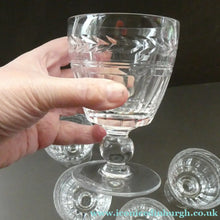 Load image into Gallery viewer, Set of Six STUART CRYSTAL ARUNDEL Pattern Wine Glasses or Goblets. 4 7/8 inches
