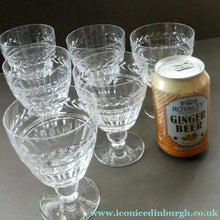 Load image into Gallery viewer, Set of Six STUART CRYSTAL ARUNDEL Pattern Wine Glasses or Goblets. 4 7/8 inches

