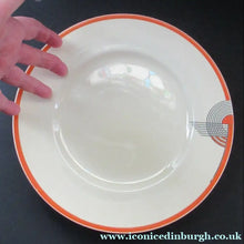 Load image into Gallery viewer, Set of Six 1930s Orange Tango Roulton Doulton Art Deco Dinner Plates
