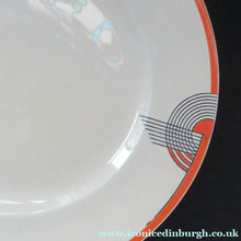 Load image into Gallery viewer, Set of Six 1930s Orange Tango Roulton Doulton Art Deco Dinner Plates
