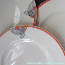 Load image into Gallery viewer, Set of Six 1930s Orange Tango Roulton Doulton Art Deco Dinner Plates
