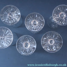 Load image into Gallery viewer, SET OF SIX. Vintage 1960s Edinburgh Crystal PORT WINE OR LIQUEUR Glasses. Star of Edinburgh 4 1/2 inches
