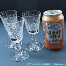 Load image into Gallery viewer, SET OF SIX. Vintage 1960s Edinburgh Crystal PORT WINE OR LIQUEUR Glasses. Star of Edinburgh 4 1/2 inches
