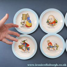 Load image into Gallery viewer, Set of SIX. Vintage 1970s Child's Nursery Rhymes Side Plates Made for the NHS
