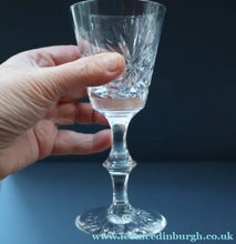 Load image into Gallery viewer, SET OF SIX Vintage Edinburgh Crystal HOCK Wine Glasses. STAR OF EDINBURGH Pattern: 6 1/4 inches
