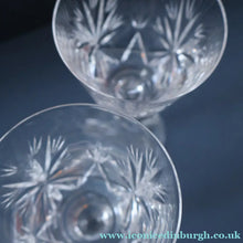 Load image into Gallery viewer, SET OF SIX Vintage Edinburgh Crystal HOCK Wine Glasses. STAR OF EDINBURGH Pattern: 6 1/4 inches
