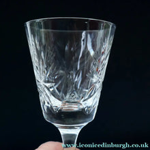 Load image into Gallery viewer, SET OF SIX Vintage Edinburgh Crystal HOCK Wine Glasses. STAR OF EDINBURGH Pattern: 6 1/4 inches
