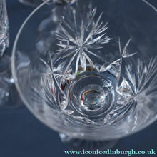 Load image into Gallery viewer, SET OF SIX Vintage Edinburgh Crystal HOCK Wine Glasses. STAR OF EDINBURGH Pattern: 6 1/4 inches
