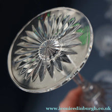 Load image into Gallery viewer, Set of Six: Vintage Edinburgh Crystal WHITE WINE Glasses. SYMPHONY PATTERN. 8 1/2 inches (CODE E)
