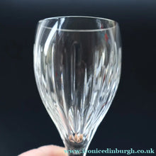 Load image into Gallery viewer, Set of Six: Vintage Edinburgh Crystal WHITE WINE Glasses. SYMPHONY PATTERN. 8 1/2 inches (CODE E)
