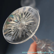 Load image into Gallery viewer, Set of Six: Vintage Edinburgh Crystal WHITE WINE Glasses. SYMPHONY PATTERN. 8 1/2 inches (CODE E)

