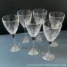 Load image into Gallery viewer, Set of Six Vintage ROYAL DOULTON Long Stemmed Wine Glasses: Earlswood Pattern
