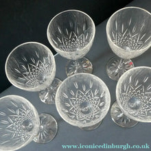 Load image into Gallery viewer, Set of Six Vintage ROYAL DOULTON Long Stemmed Wine Glasses: Earlswood Pattern
