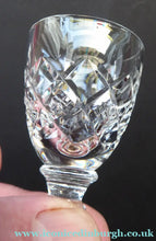 Load image into Gallery viewer, Set of Six Vintage WEBB CRYSTAL Tiny Liqueur Glasses. Matching Set of Six. Signed on the base - VINTAGE CRYSTAL GLASSES
