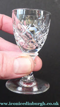Load image into Gallery viewer, Set of Six Vintage WEBB CRYSTAL Tiny Liqueur Glasses. Matching Set of Six. Signed on the base - VINTAGE CRYSTAL GLASSES
