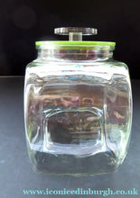 Load image into Gallery viewer, Three Large Clear Glass Storage or Sweetie Jars with Perspex Fitted Lids
