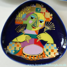 Load image into Gallery viewer, THREE Triangular Trinket Dishes by BJORN WIINBLAD for Rosenthal. Each with Musicians Decoration
