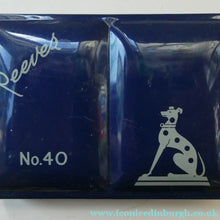 Load image into Gallery viewer, Set of THREE Vintage 1950s REEVES Art Material Tins. Each with Distinctive Greyhound Logo
