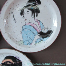 Load image into Gallery viewer, Three Japanese Stoneware Stoneware Plates. Geisha Girls
