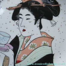 Load image into Gallery viewer, Three Japanese Stoneware Stoneware Plates. Geisha Girls
