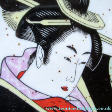 Load image into Gallery viewer, Three Japanese Stoneware Stoneware Plates. Geisha Girls
