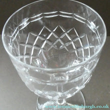 Load image into Gallery viewer, SEYMOUR Pattern. Vintage TUDOR Crystal Wine Glasses. SIX GLASSES. 5 7/8 inches in height
