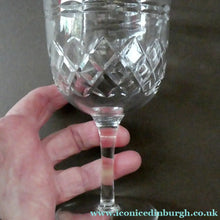 Load image into Gallery viewer, SEYMOUR Pattern. Vintage TUDOR Crystal Wine Glasses. SIX GLASSES. 5 7/8 inches in height
