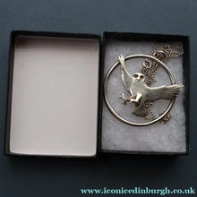 Load image into Gallery viewer, SHETLAND SILVER. Vintage LARGE Hallmarked Brooch by James Kerr of Lerwick. Shetland. Owl Design
