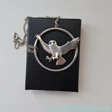 Load image into Gallery viewer, SHETLAND SILVER. Vintage LARGE Hallmarked Brooch by James Kerr of Lerwick. Shetland. Owl Design
