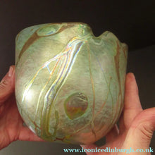 Load image into Gallery viewer, Siddy Langley British Studio Bowl Lustre Glass Bowl with Iridescent Gold Trails
