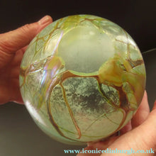 Load image into Gallery viewer, Siddy Langley British Studio Bowl Lustre Glass Bowl with Iridescent Gold Trails
