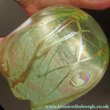 Load image into Gallery viewer, Siddy Langley British Studio Bowl Lustre Glass Bowl with Iridescent Gold Trails
