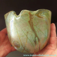 Load image into Gallery viewer, Siddy Langley British Studio Bowl Lustre Glass Bowl with Iridescent Gold Trails
