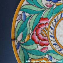 Load image into Gallery viewer, SIGNED Charlotte Rhead Tube Lined Charger for Crown Ducal. PERSIAN ROSE Platter. 12 1/2 inches
