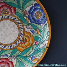 Load image into Gallery viewer, SIGNED Charlotte Rhead Tube Lined Charger for Crown Ducal. PERSIAN ROSE Platter. 12 1/2 inches
