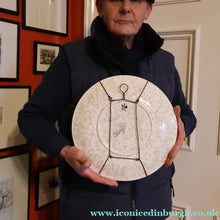 Load image into Gallery viewer, SIGNED Charlotte Rhead Tube Lined Charger for Crown Ducal. PERSIAN ROSE Platter. 12 1/2 inches
