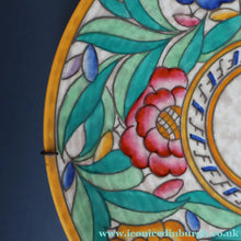 Load image into Gallery viewer, SIGNED Charlotte Rhead Tube Lined Charger for Crown Ducal. PERSIAN ROSE Platter. 12 1/2 inches
