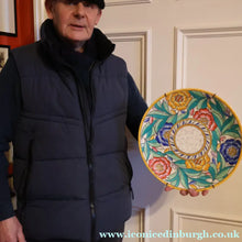 Load image into Gallery viewer, SIGNED Charlotte Rhead Tube Lined Charger for Crown Ducal. PERSIAN ROSE Platter. 12 1/2 inches
