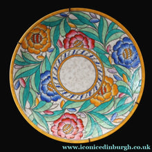 Load image into Gallery viewer, SIGNED Charlotte Rhead Tube Lined Charger for Crown Ducal. PERSIAN ROSE Platter. 12 1/2 inches
