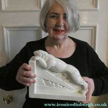 Load image into Gallery viewer, SINGLE 1930s French Art Deco Ceramic PANTHER Bookend. Signed Lemenceau
