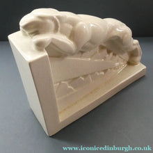 Load image into Gallery viewer, SINGLE 1930s French Art Deco Ceramic PANTHER Bookend. Signed Lemenceau
